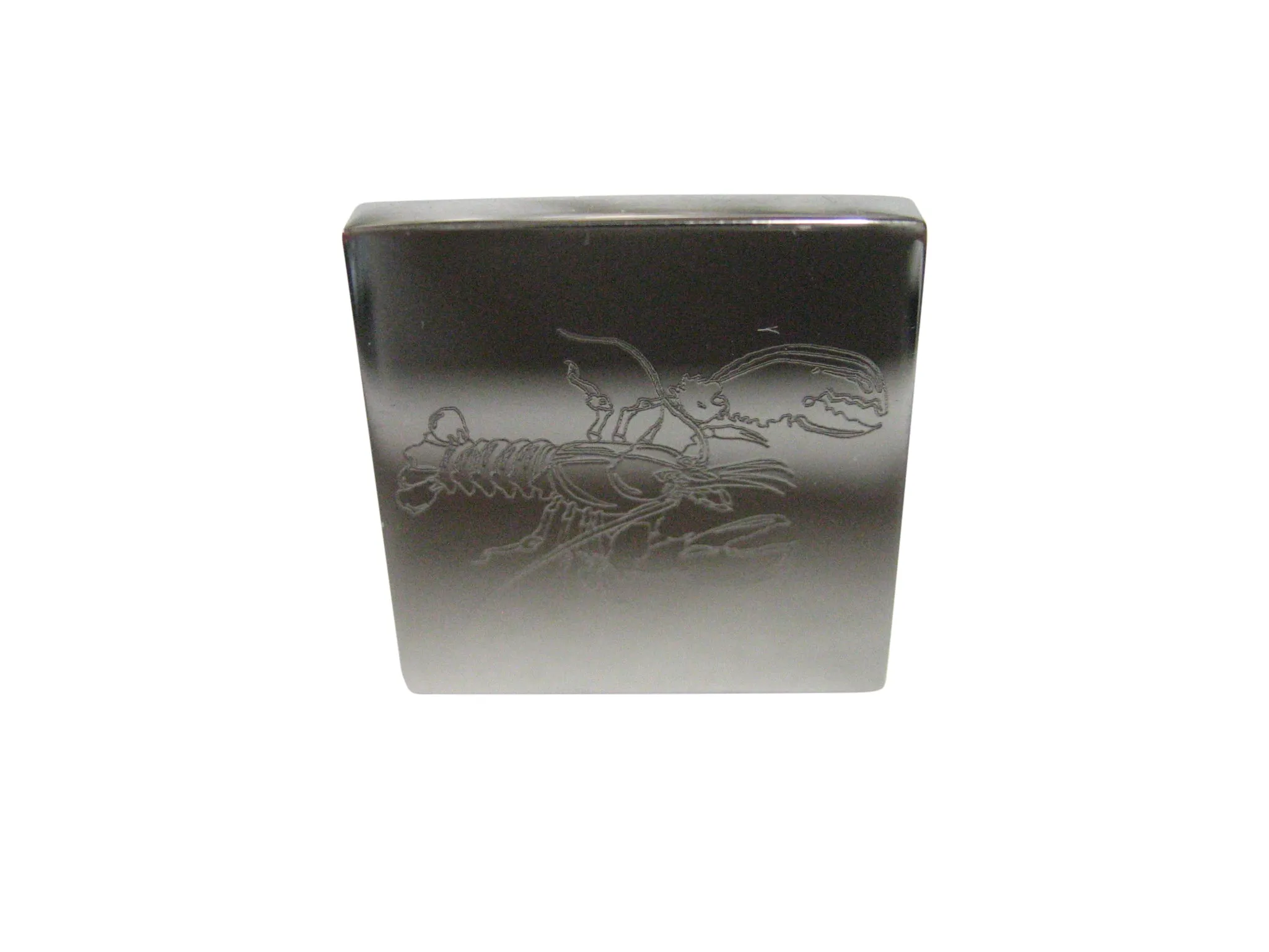 Silver Toned Square Etched Lobster Adjustable Size Fashion Ring