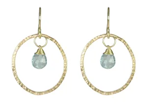 Single Loop Earrings with Stone