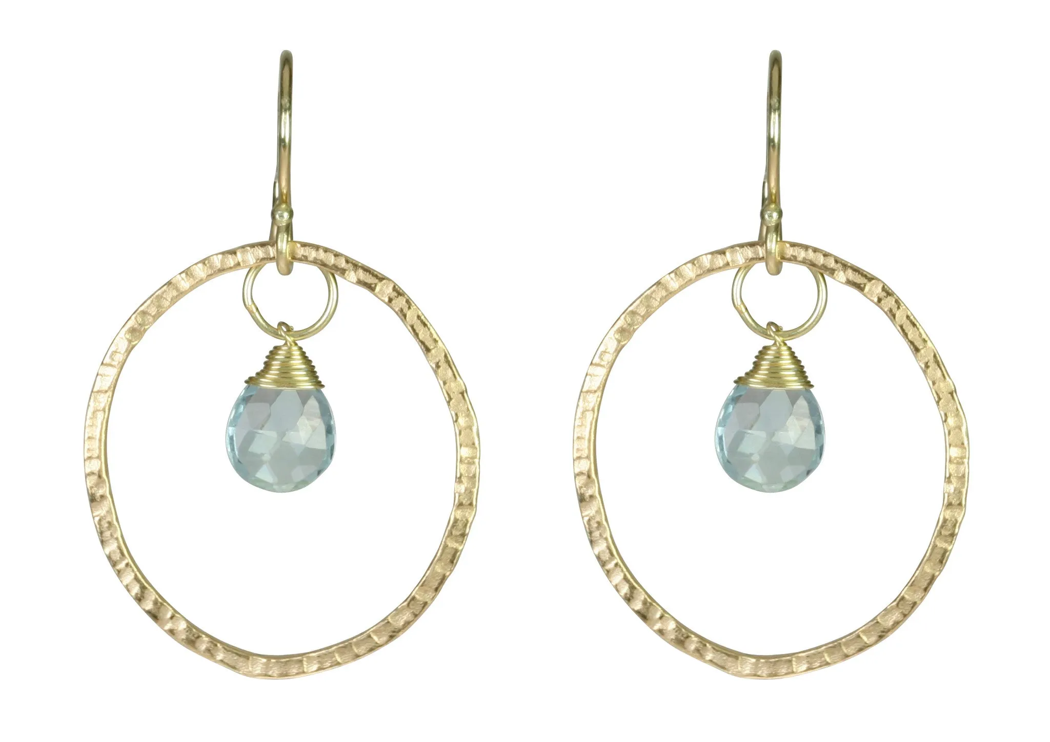 Single Loop Earrings with Stone
