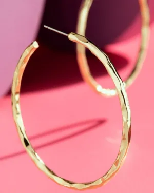 SKYLAR HAMMERED HOOP EARRINGS - 4 COLORS