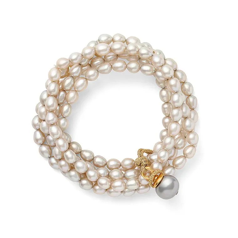 Soft Grey Freshwater Cluster Bracelet