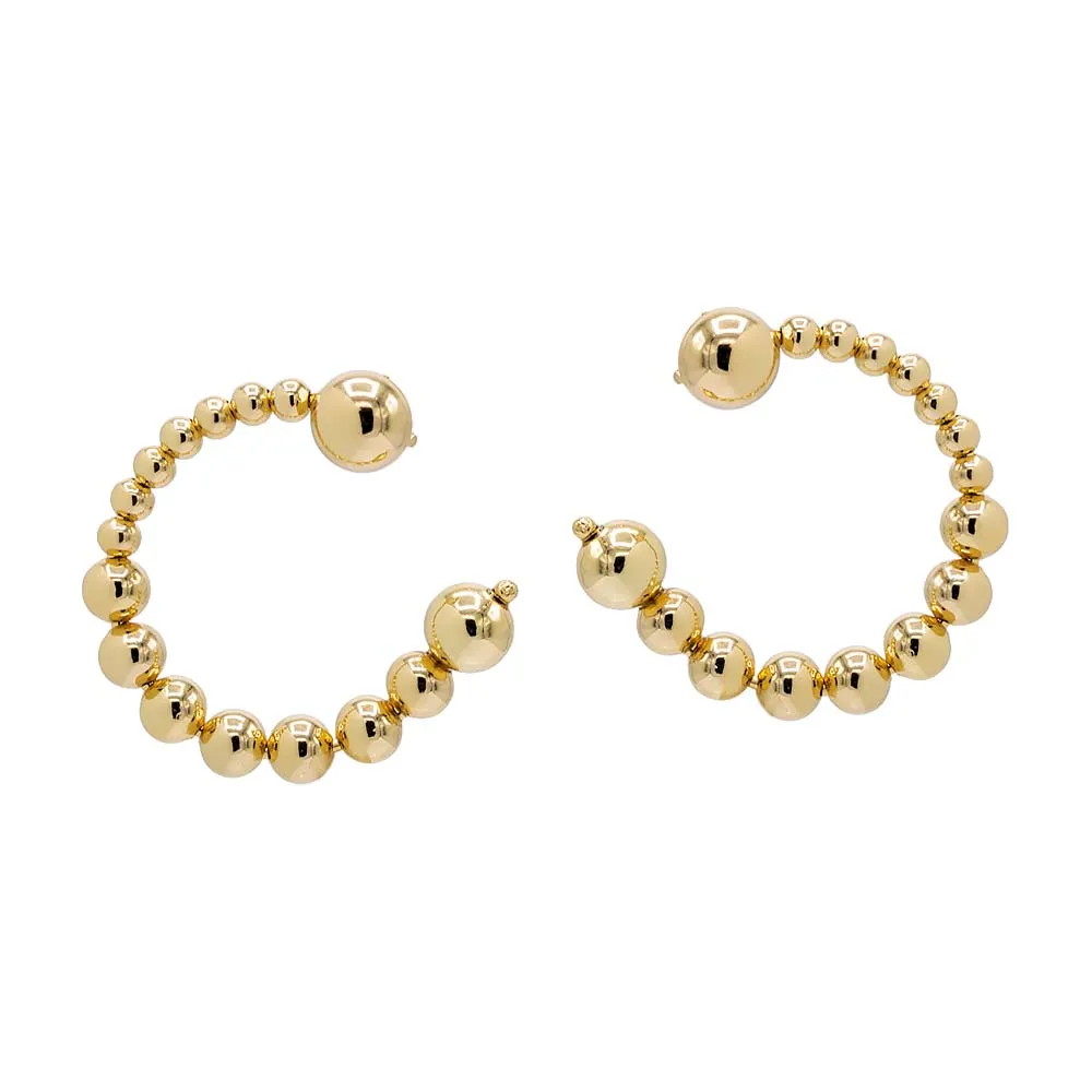Solid Beaded Ball Loop Stud Earring