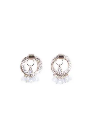Staggering loop crystal earrings