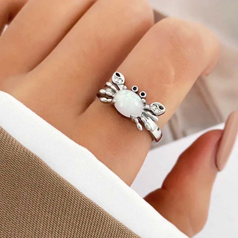 Starfish Pearl Ring Shape Adjustable Rings For Women