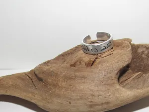 Sterling Momma bear Adjustable stamped ring,  baby bear love aluminum ring, inspiration rings, adjustable silver ring, stamped jewelry,