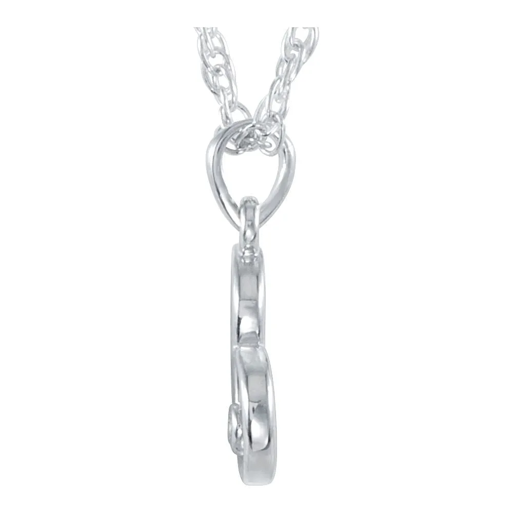 Sterling Silver .03 CTW Diamond Heart 18" Necklace