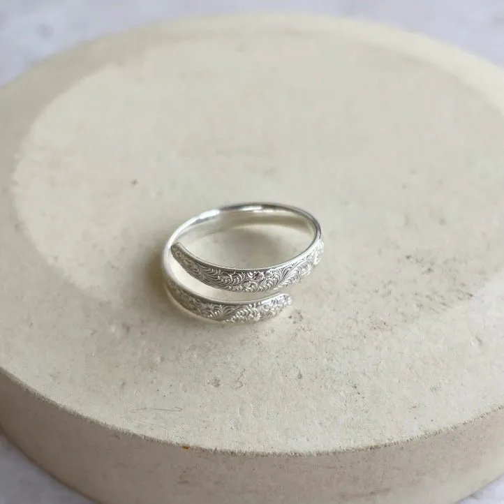 Sterling Silver Lace Wrap Around Thumb Ring