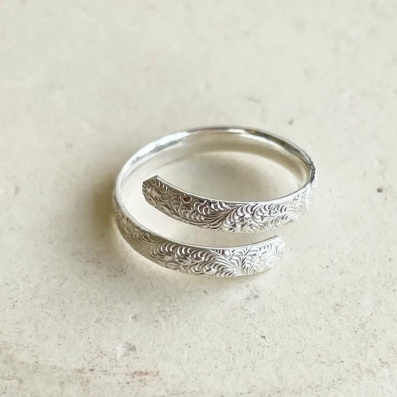 Sterling Silver Lace Wrap Around Thumb Ring
