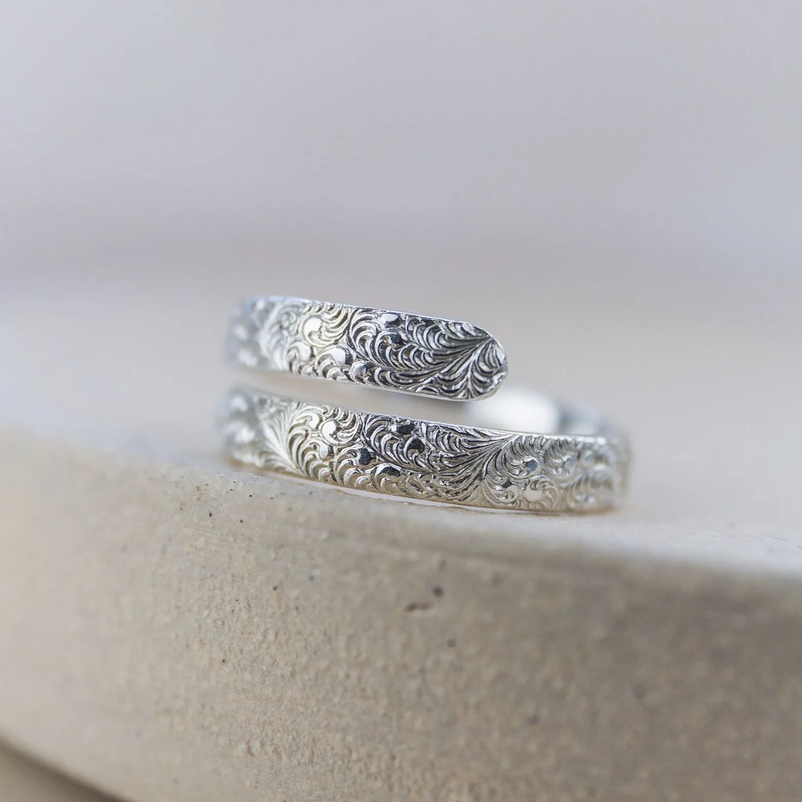 Sterling Silver Lace Wrap Around Thumb Ring