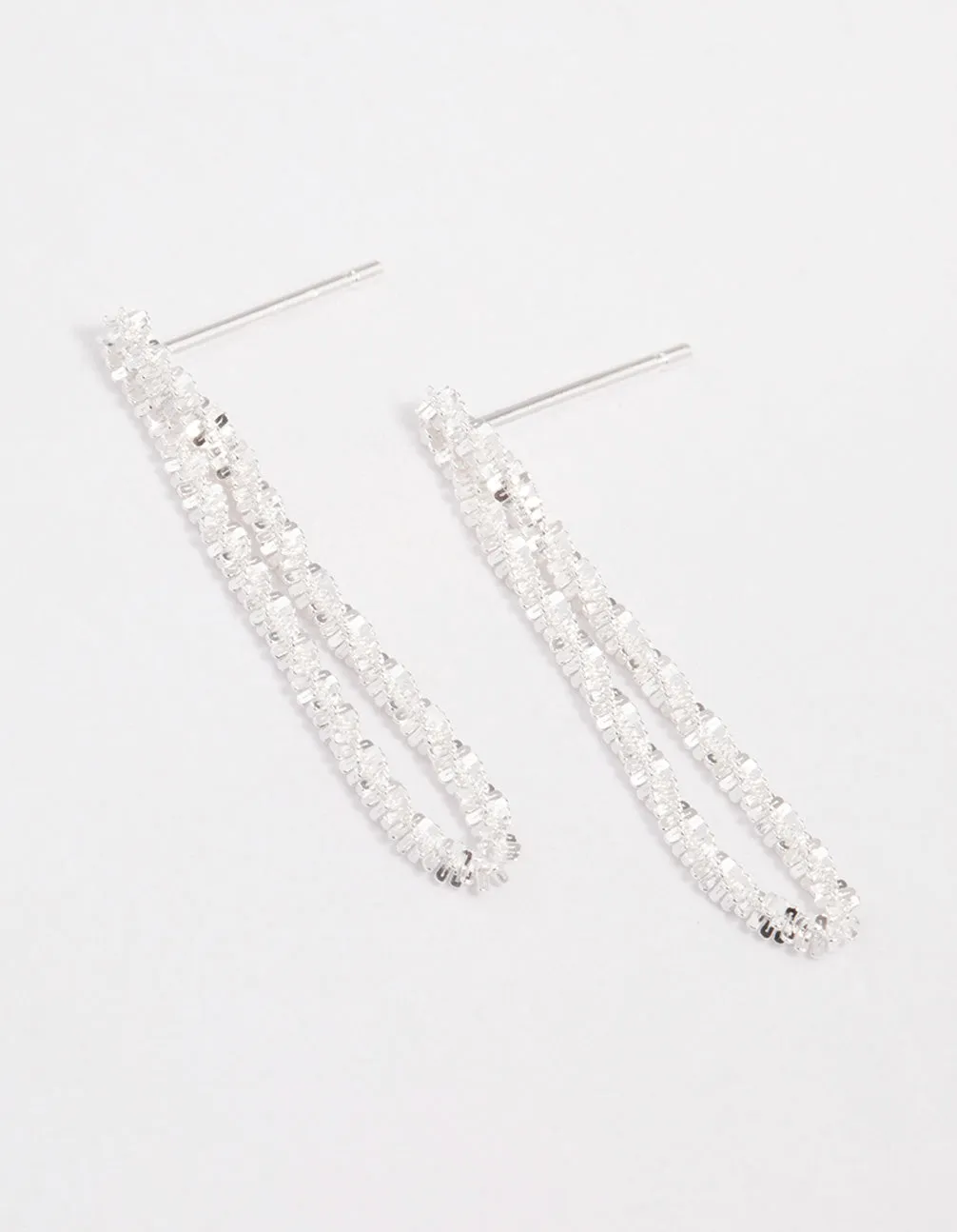 Sterling Silver Loop Dangle Earrings