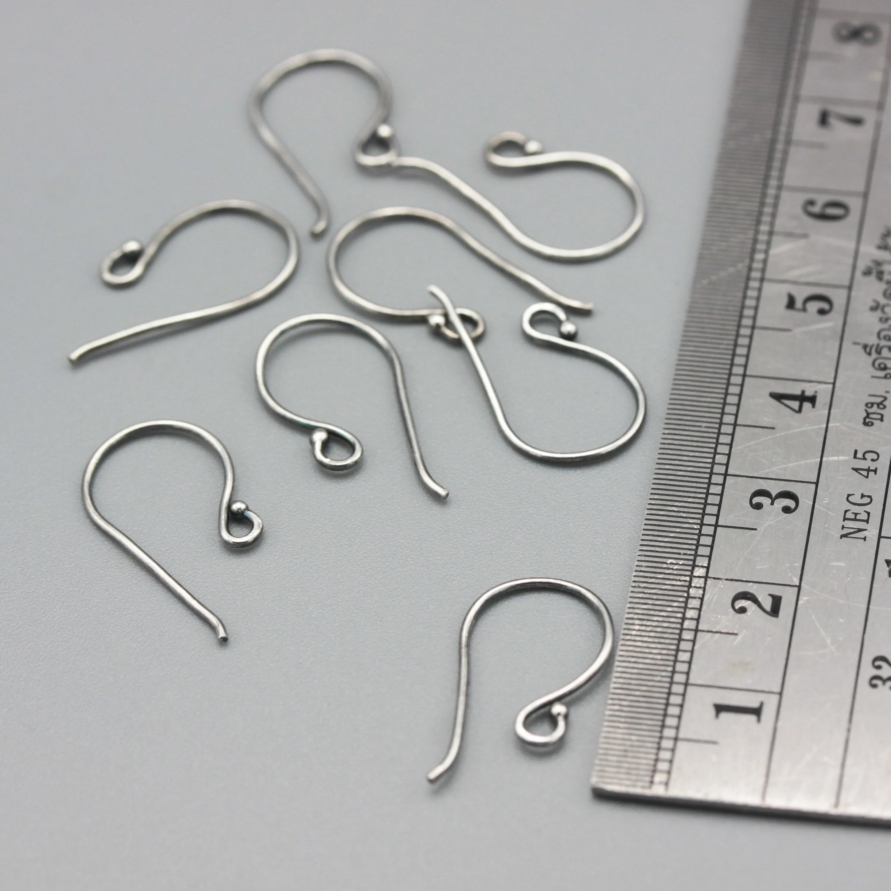 Sterling silver oxidized earrings with loop and 1.5 mm ball, Ear Wire, 925 Sterling Silver, Ear Hooks, Simple Classic with 1.5mm ball