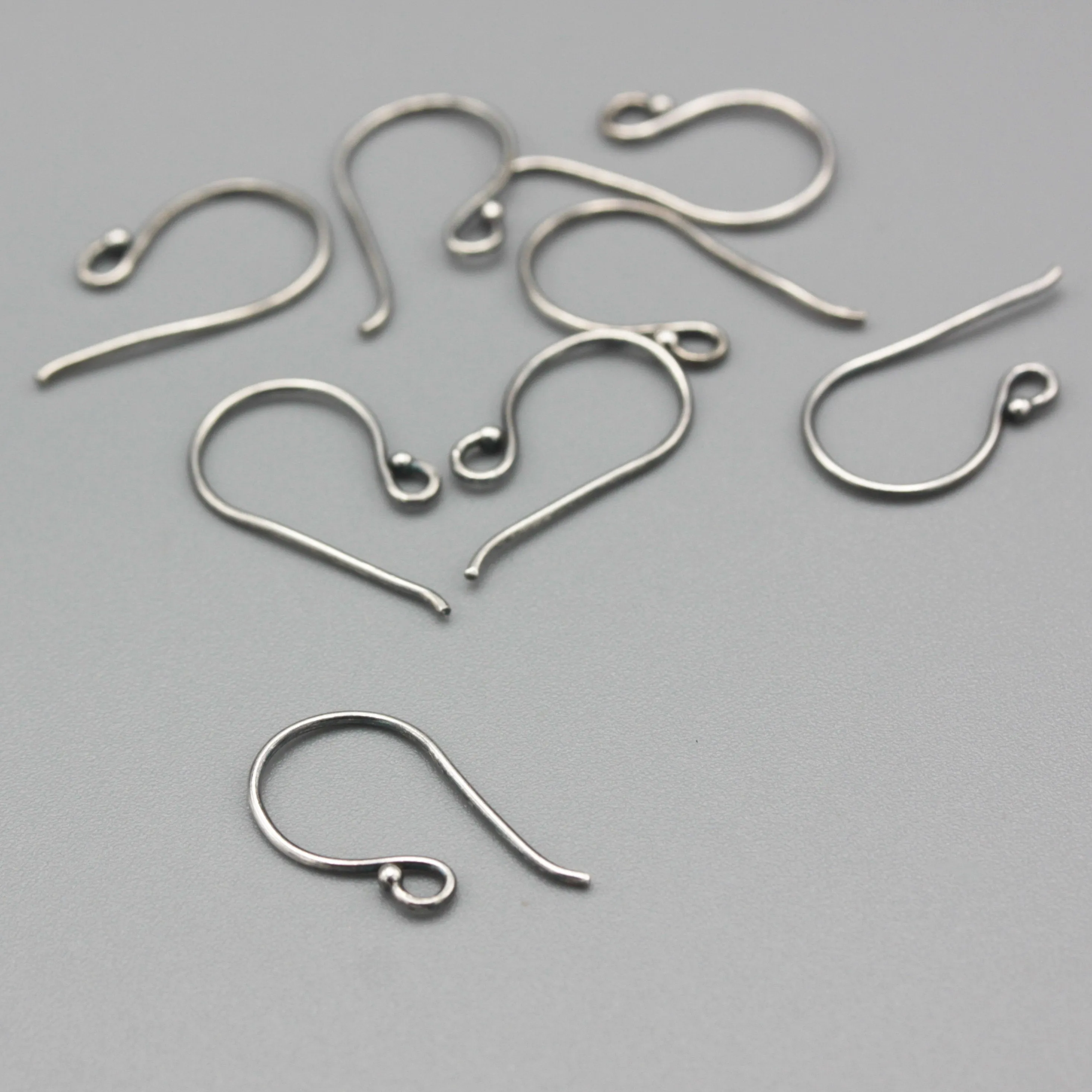 Sterling silver oxidized earrings with loop and 1.5 mm ball, Ear Wire, 925 Sterling Silver, Ear Hooks, Simple Classic with 1.5mm ball