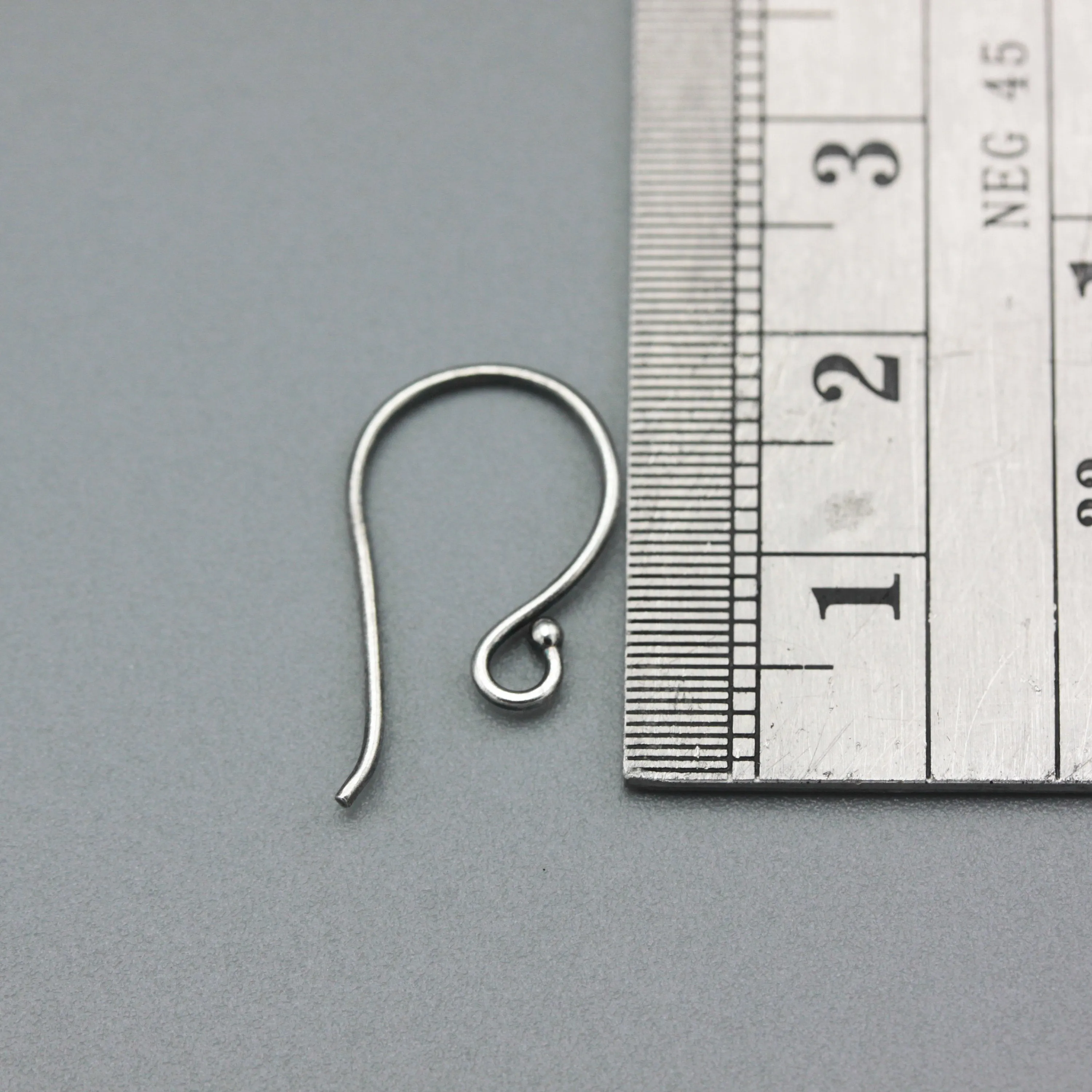 Sterling silver oxidized earrings with loop and 1.5 mm ball, Ear Wire, 925 Sterling Silver, Ear Hooks, Simple Classic with 1.5mm ball