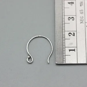 Sterling silver oxidized hammered earrings outside loop and ball, Ear Wires, 925 Sterling Silver, Ear Hooks, Simple Classic with 1.5mm ball