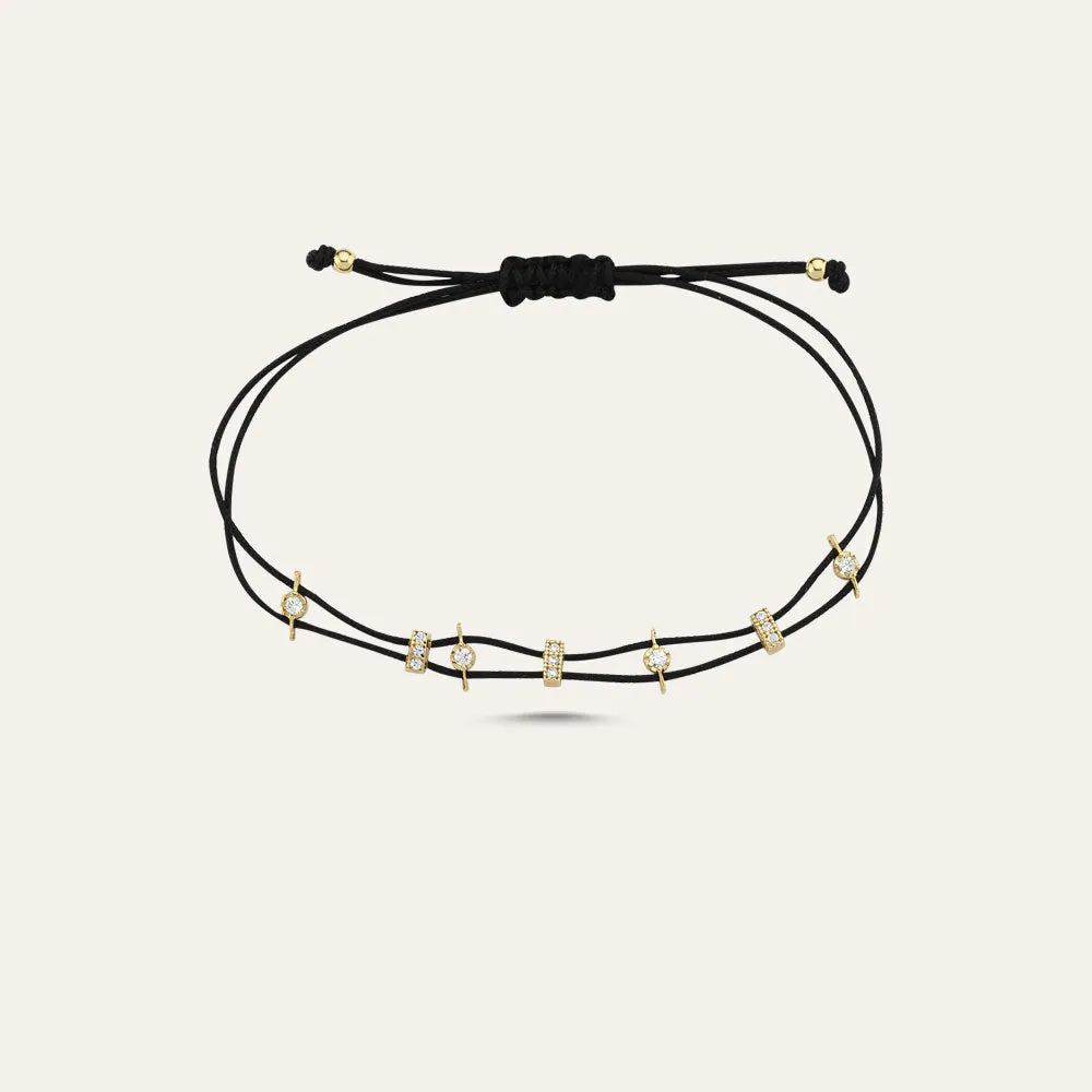 Stone embellished cord bracelet