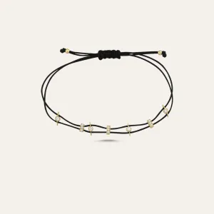Stone embellished cord bracelet