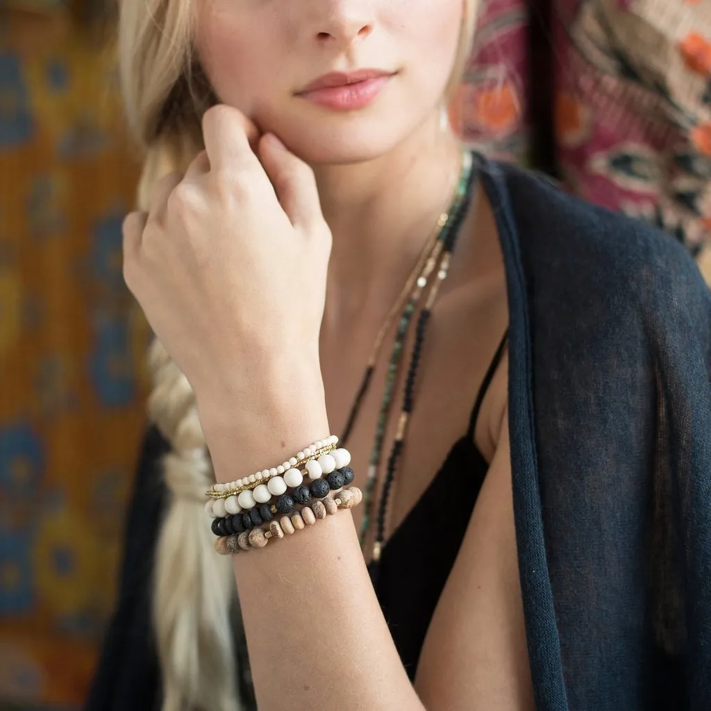 Stone Stacking Bracelet: Amazonite