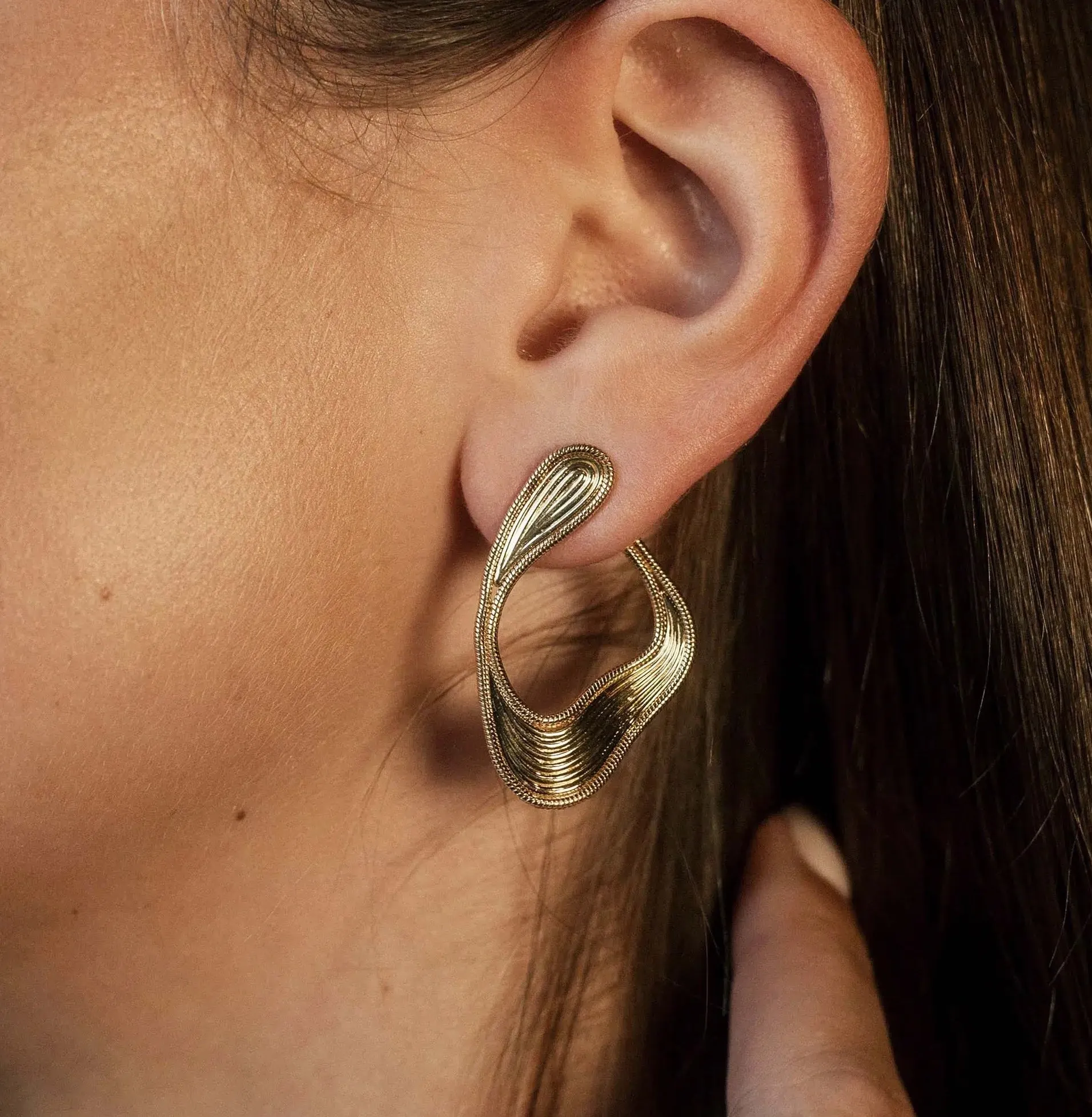 Stream Lines Loop Earrings