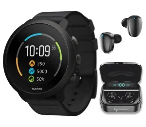 Suunto 3 Multisport Watch with Heart Rate Monitor, All Black (SS050617000)