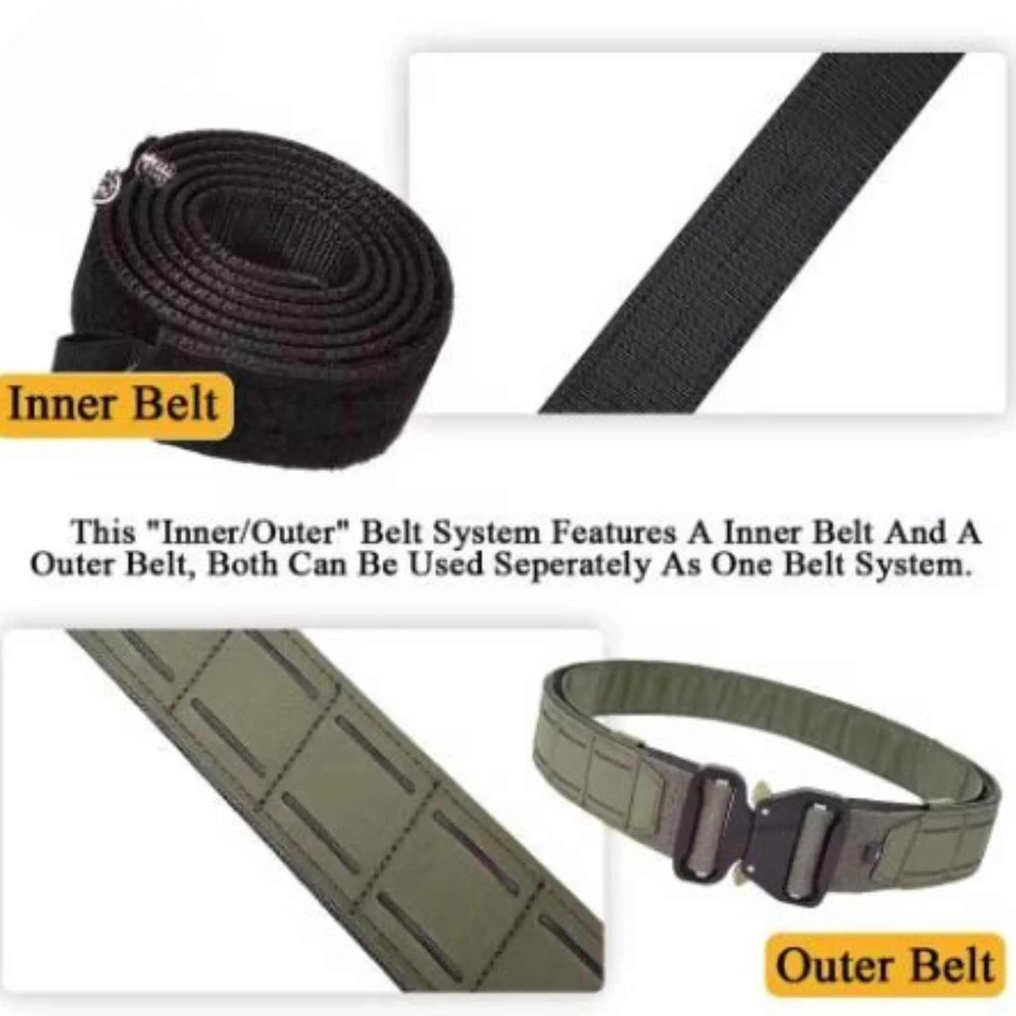 Tactical Metal Buckle Battle Belt with MOLLE system