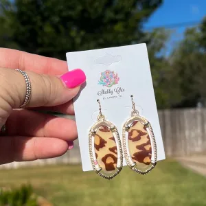 Tan Leopard Earrings