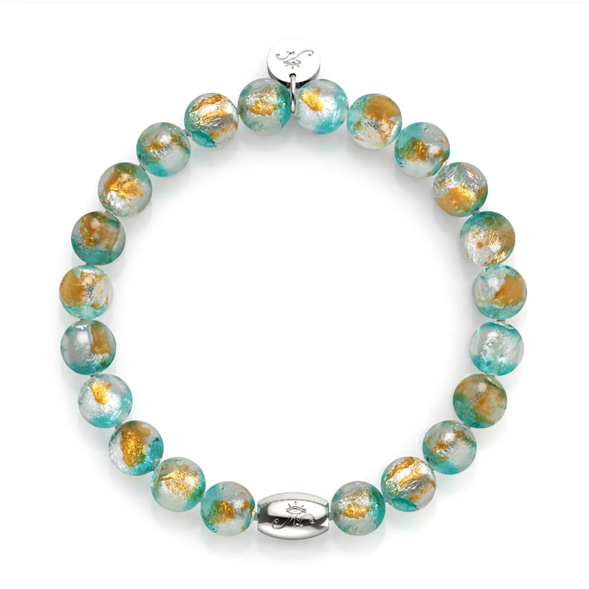 Teal Moon | .925 Sterling Silver | Lunar Glass Bracelet