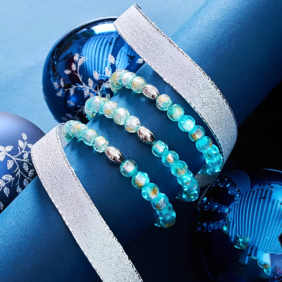 Teal Moon | .925 Sterling Silver | Lunar Glass Bracelet