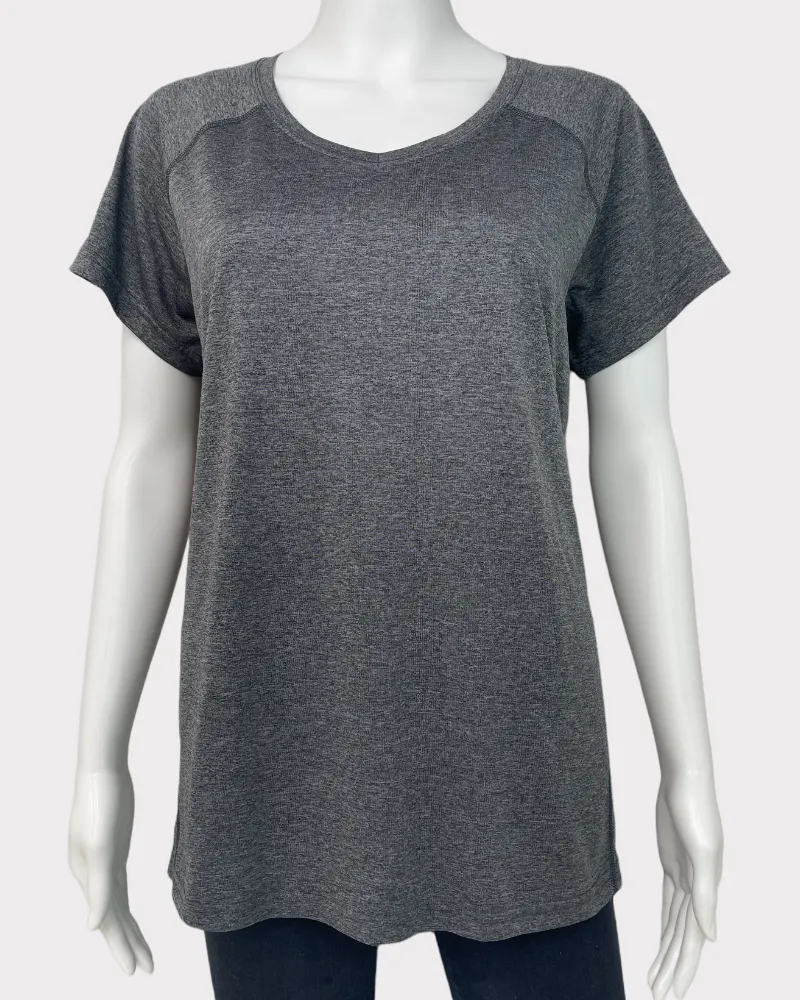 Tek Gear Drytek Grey Short-Sleeve Active Top (L)