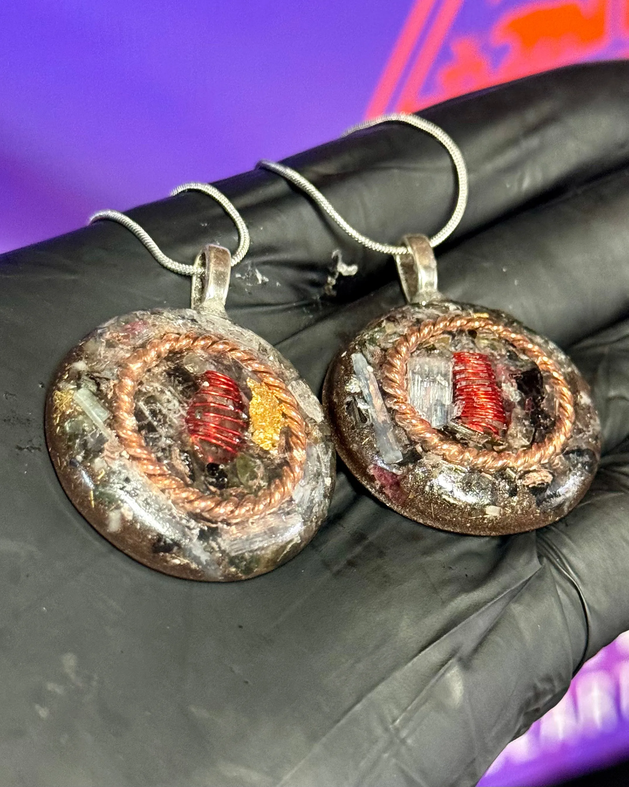 The “Tensor Ring Sun Disc” Orgone Amulet - Aura Protection