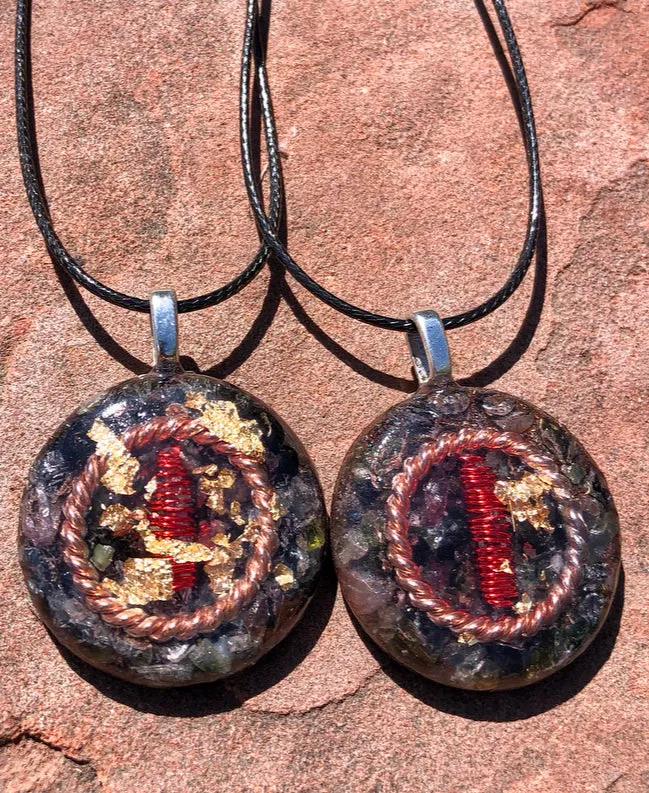The “Tensor Ring Sun Disc” Orgone Amulet - Aura Protection