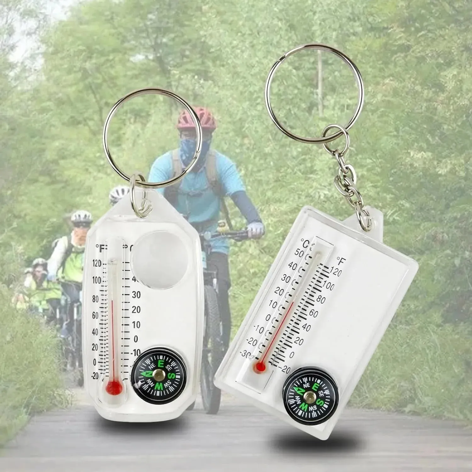 Thermometer Compass Utility Keychain