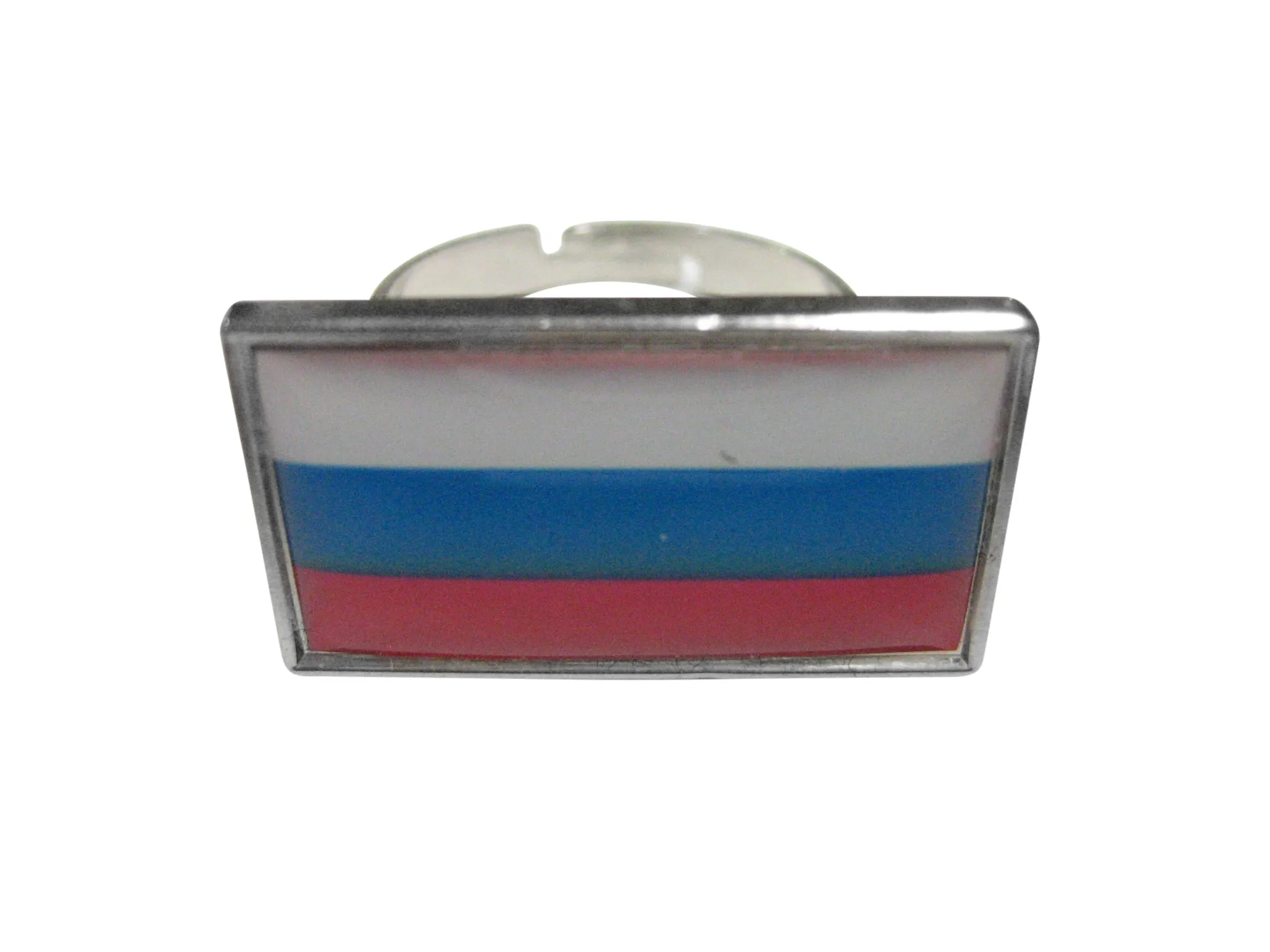 Thin Bordered Russia Flag Adjustable Size Fashion Ring