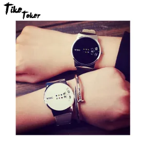 TIke Toker Sport Simple Men Watches Leather Women's Watches Quartz Couple's WristWatches Montre Femme