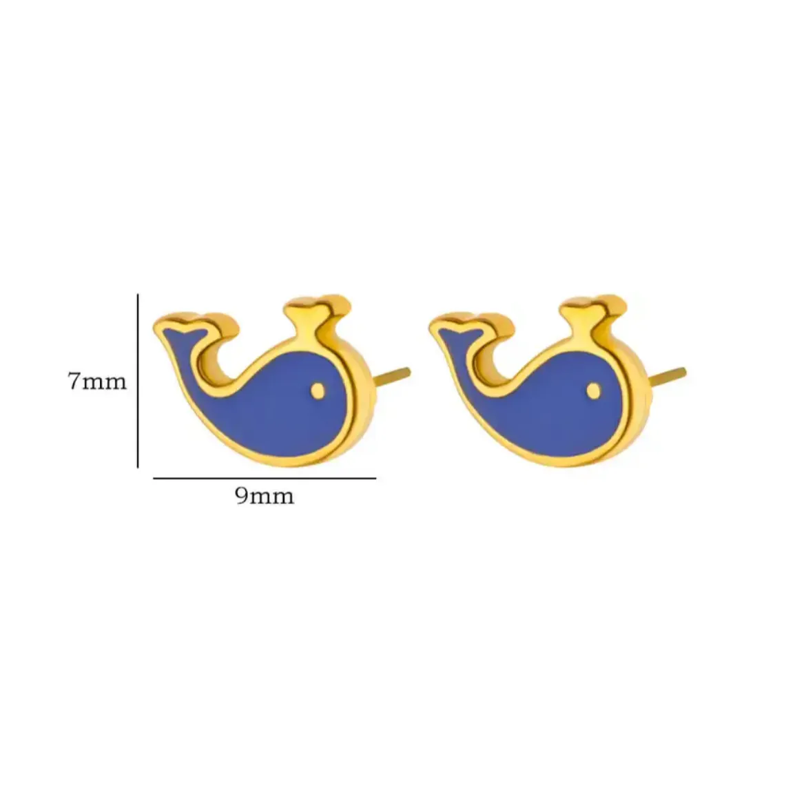 Tiny Whale Stud Earrings