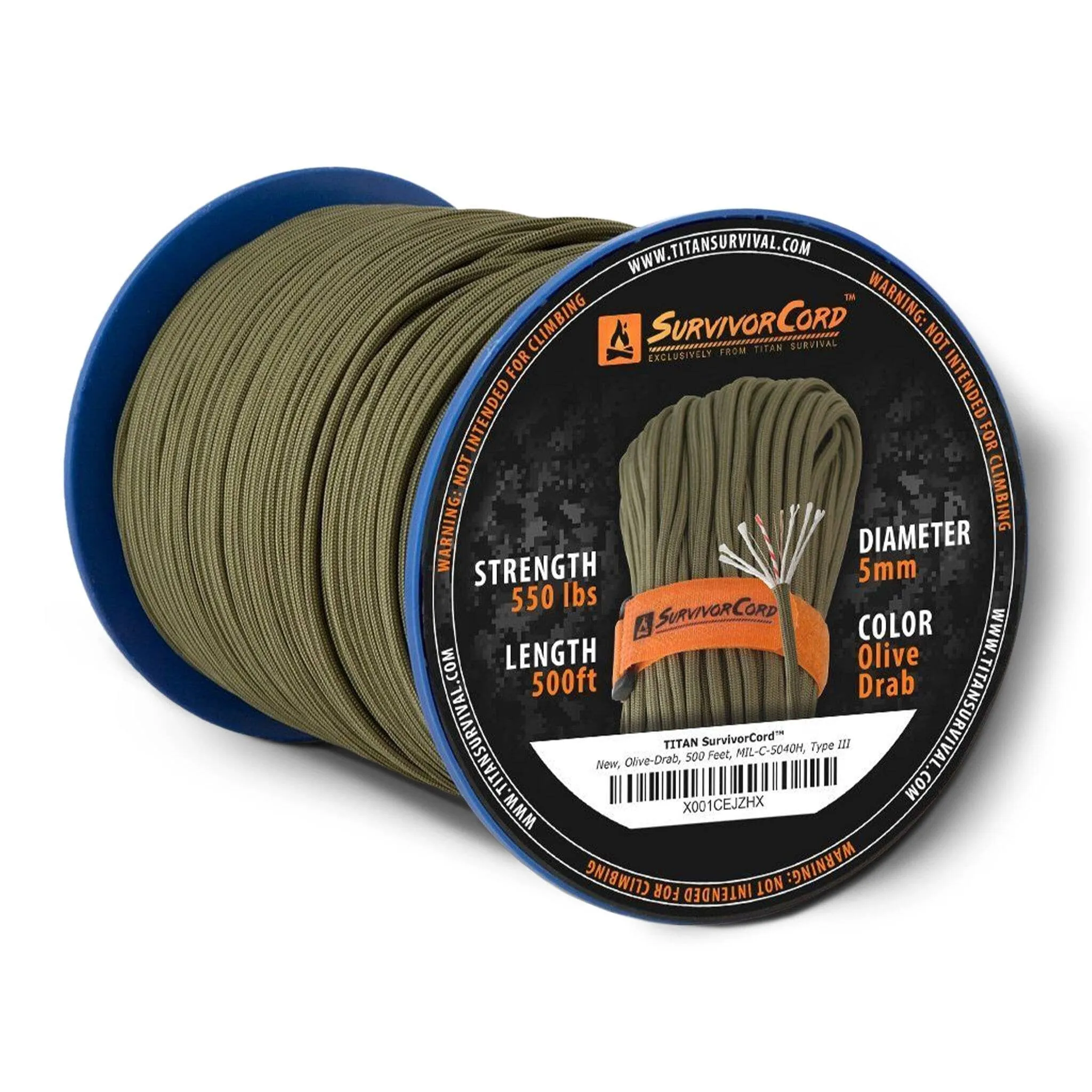 Titan Survival SurvivorCord Spool | OLIVE-DRAB