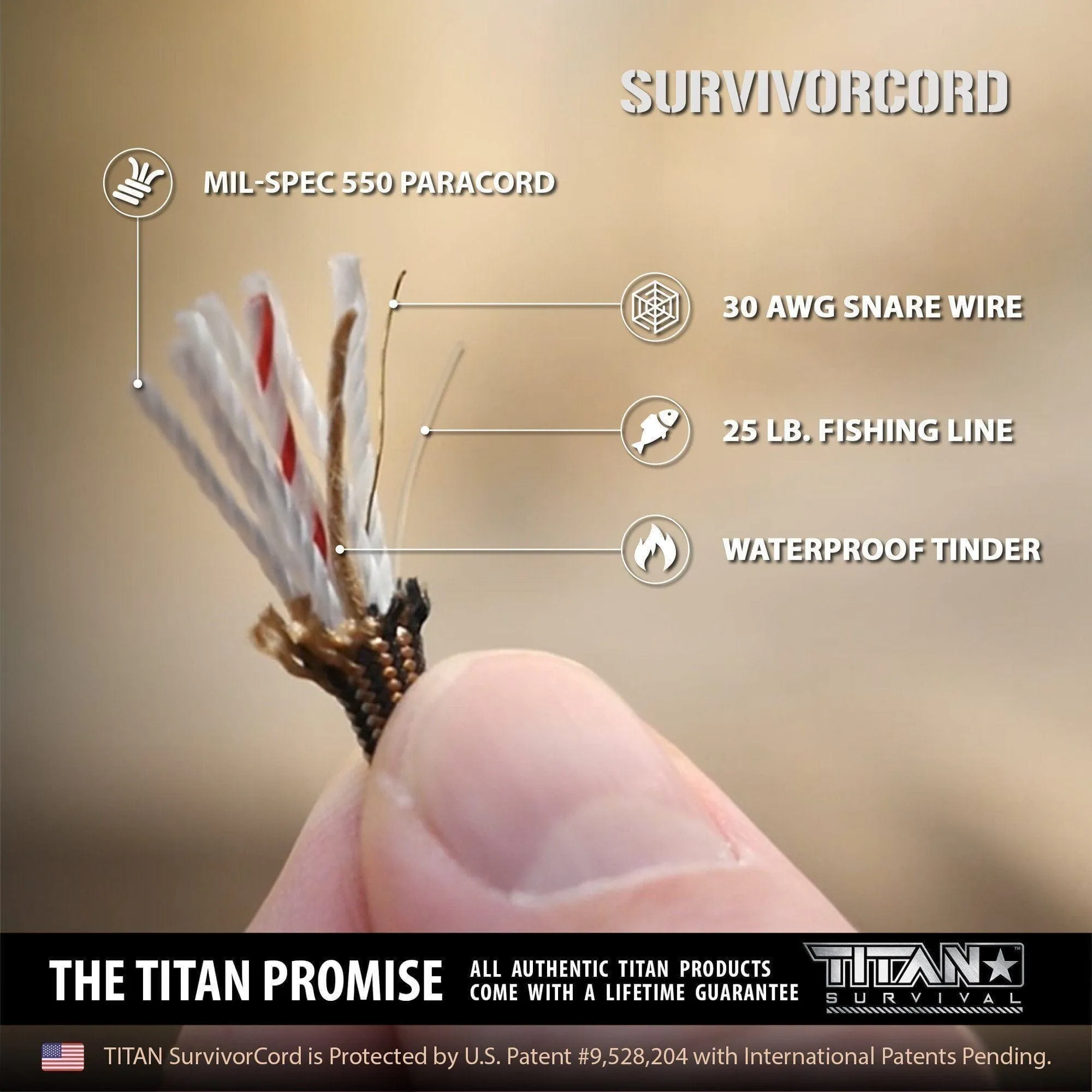 Titan Survival SurvivorCord Spool | OLIVE-DRAB