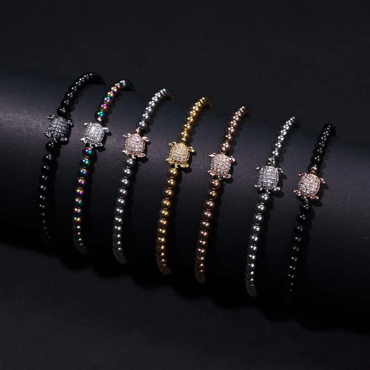 Tortuga | 18k Rose Gold | Crystal Sea Turtle Bracelet