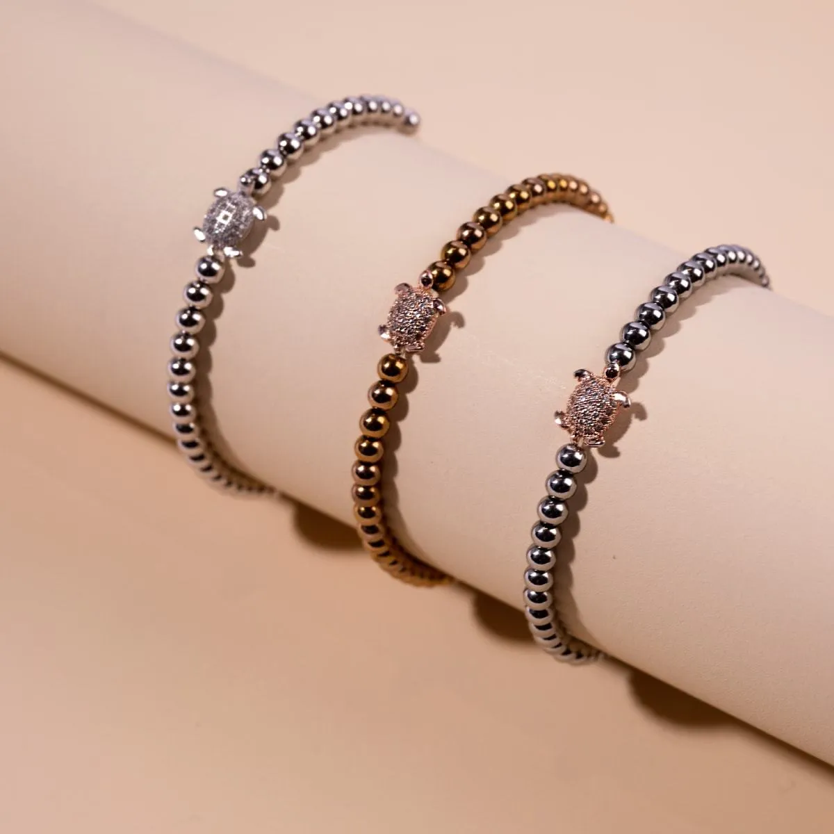 Tortuga | 18k Rose Gold | Crystal Sea Turtle Bracelet