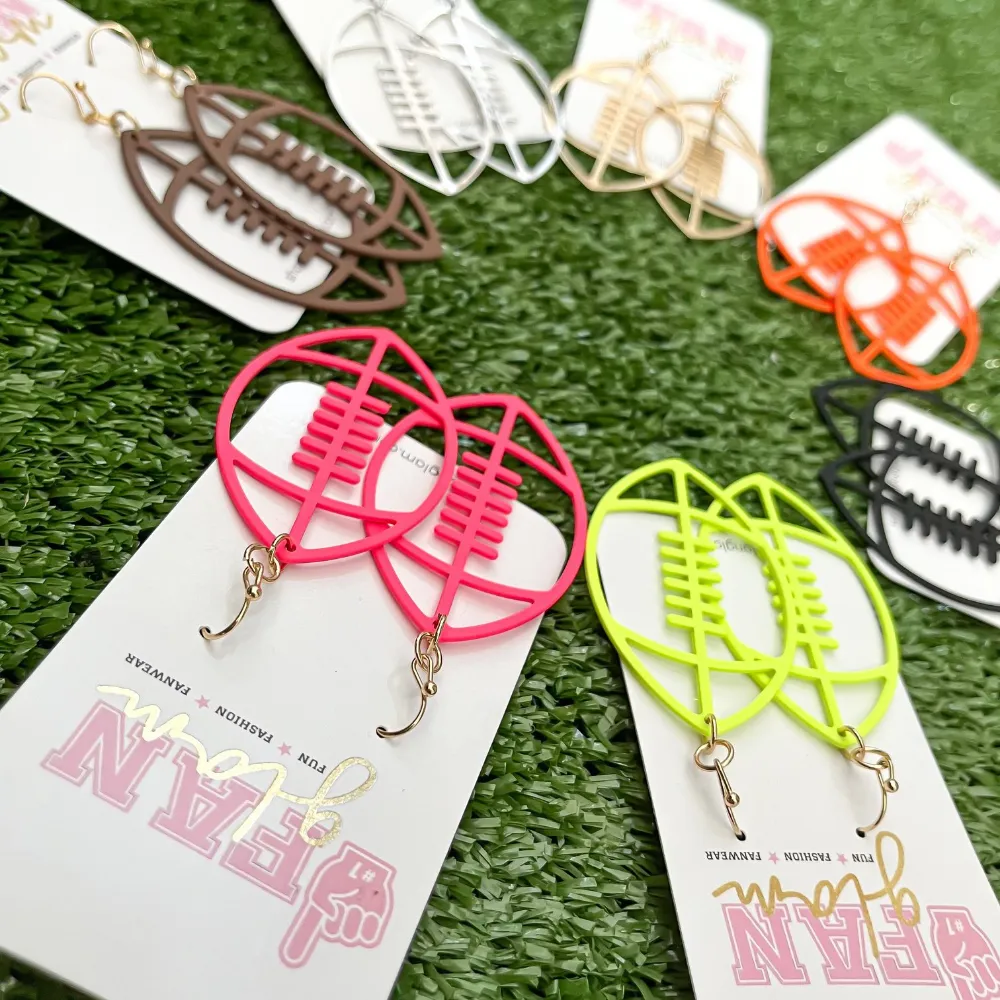 TOUCHDOWN FOOTBALL DROP EARRINGS