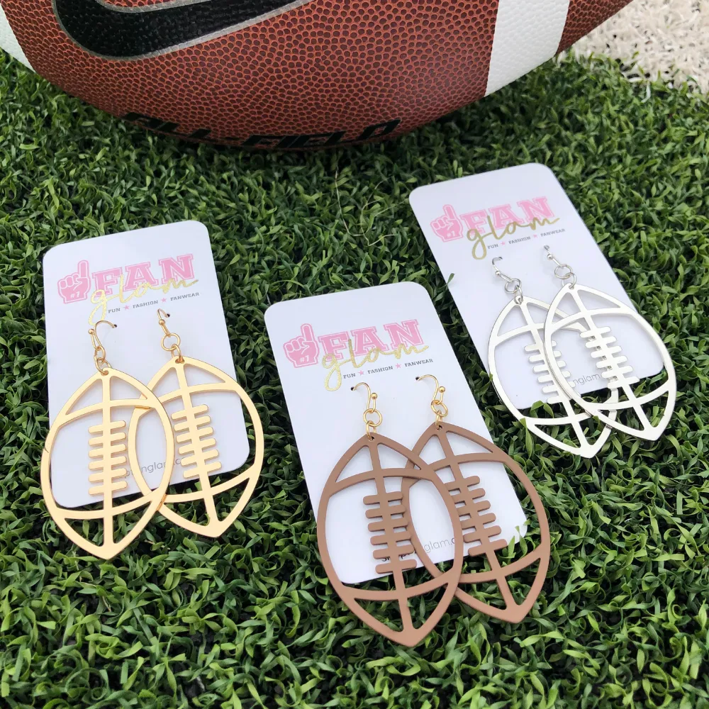 TOUCHDOWN FOOTBALL DROP EARRINGS
