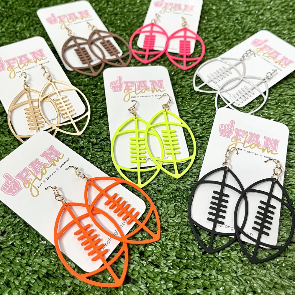 TOUCHDOWN FOOTBALL DROP EARRINGS