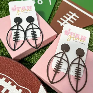 TOUCHDOWN FOOTBALL STUD DANGLE EARRINGS