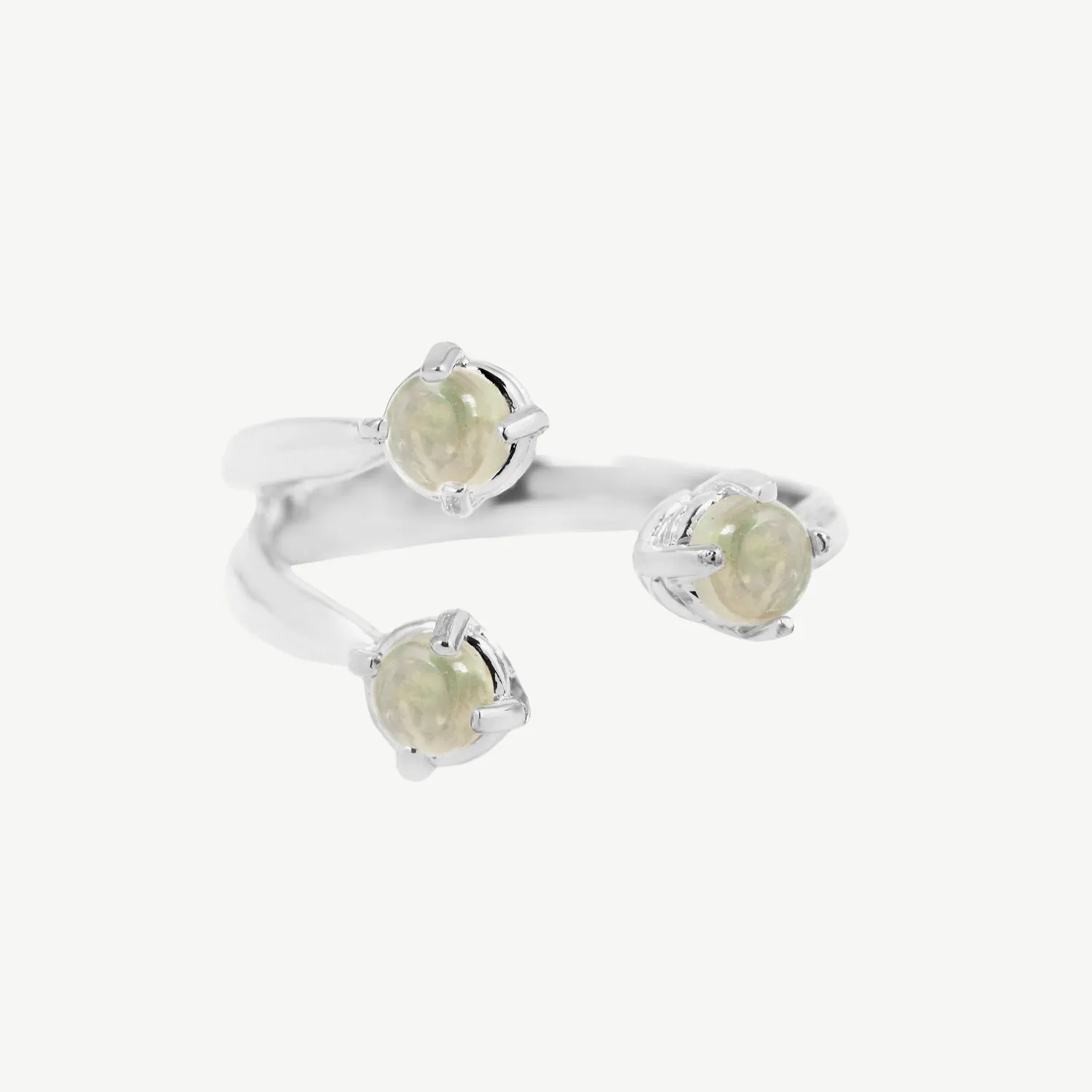 Triple Twisted Claw Ring with Stone in Opal