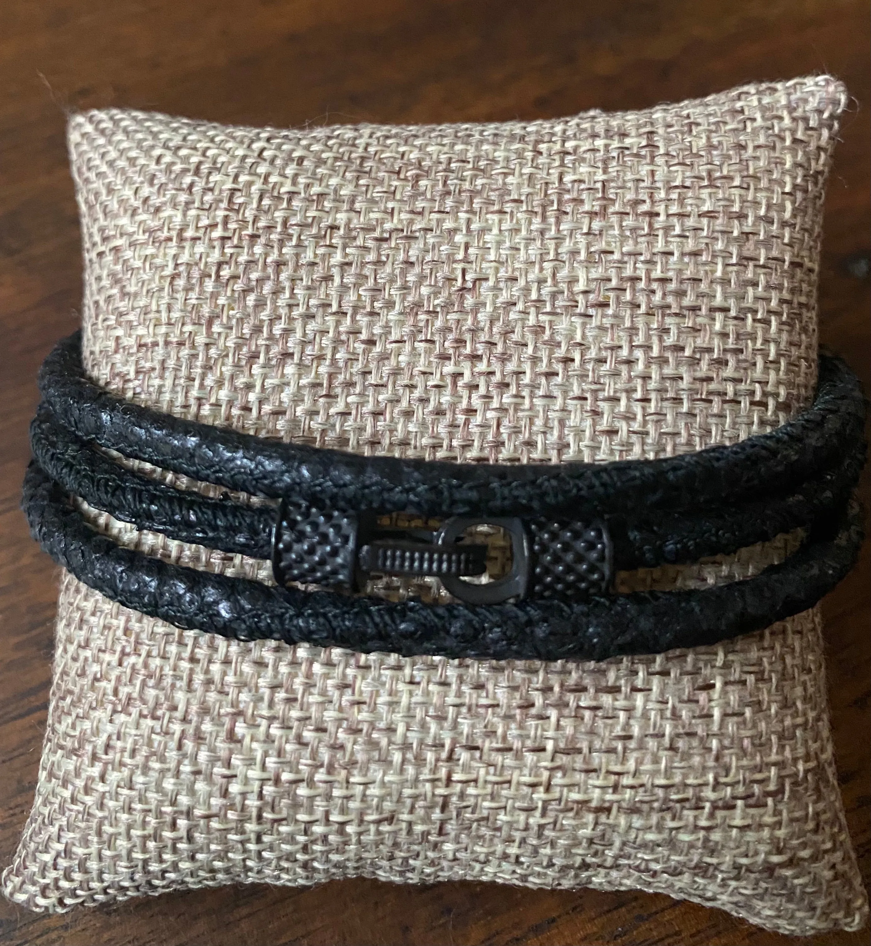 Triple Wrapped Distressed Leather Cord Bracelet