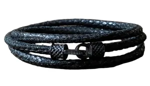 Triple Wrapped Distressed Leather Cord Bracelet