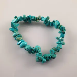 Turquoise Howlite Chip Crystal Bracelet