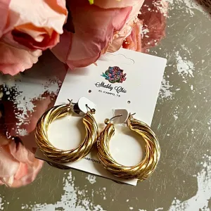 Twisted in Time Hoop Earrings