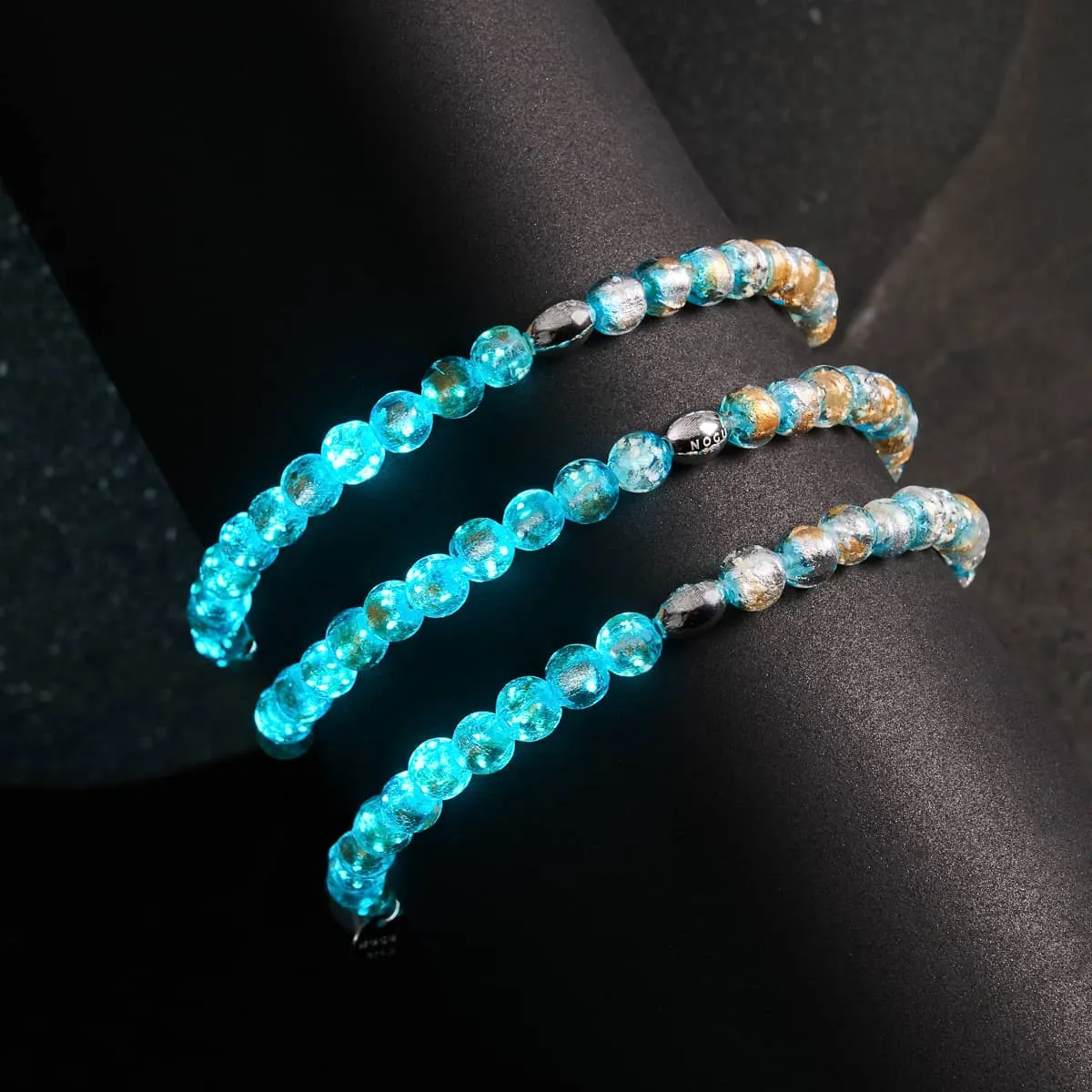 Ultramarine Horizon | .925 Sterling Silver | Lunar Glass Bracelet