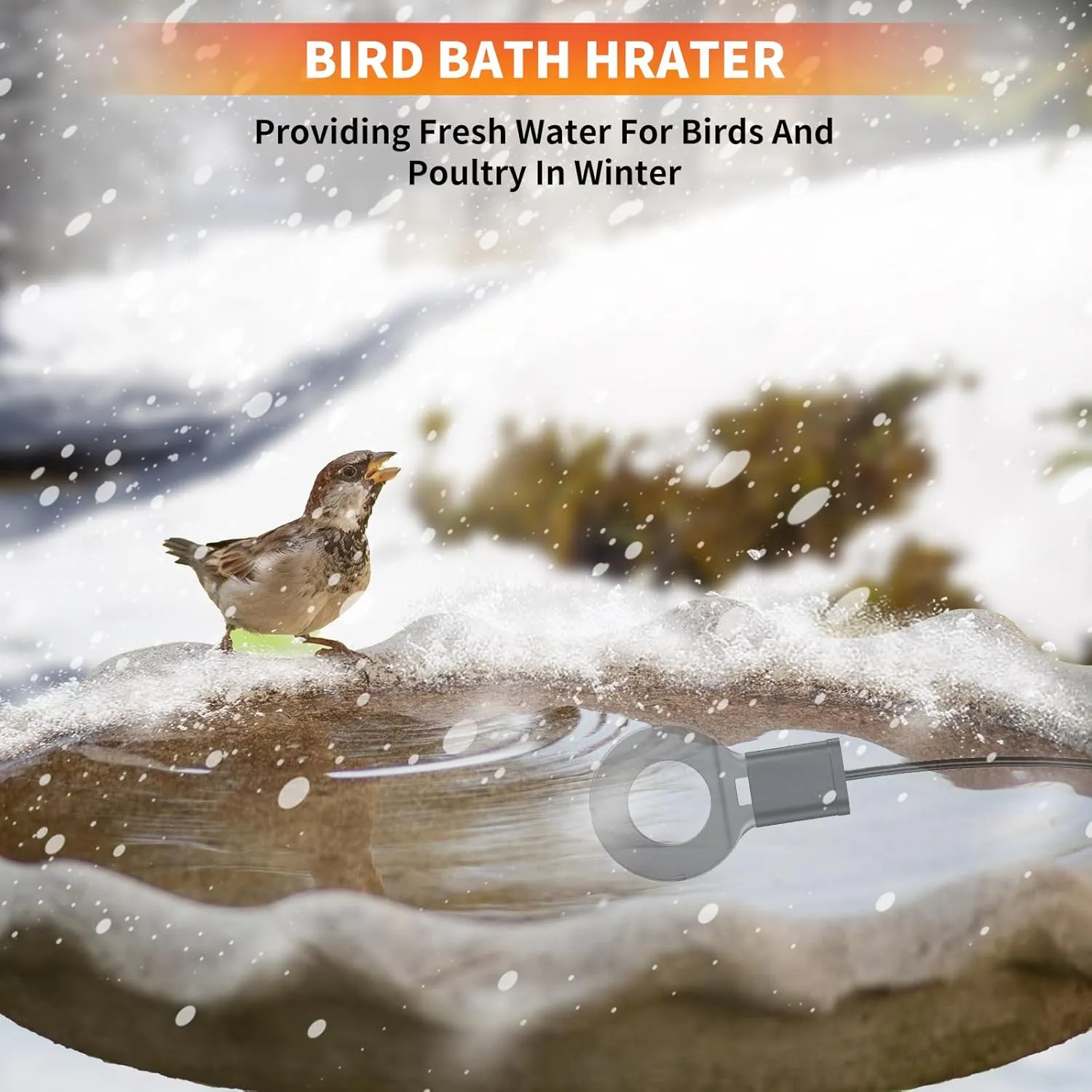 Utility De-Icer Submergible Chicken Water Heater for Farm Livestock Cast 500W