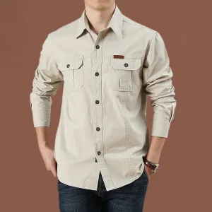 Utility Max™ | Men's Casual Utility Shirt | Long Sleeve, Chest Pockets, Button Closure, Durable Fabric